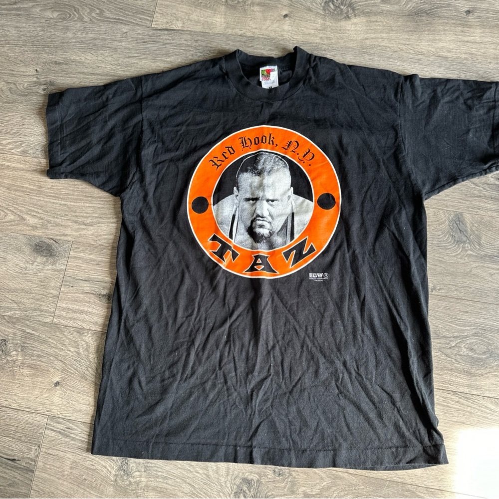 Vintage ECW Taz Big Face Path Of Rage Black T-Shirt XL Single Stitch